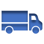 Blue Icon of a Truck linked to the Commercial Automobile Insurance Page