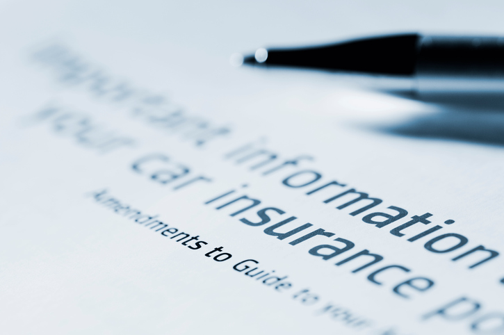 paper with car insurance information