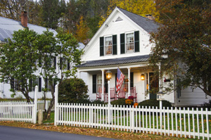 House with white picket fence