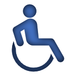 Blue Icon of a Handicap Sign linked to the Disability Insurnace Page