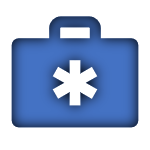 Blue Icon of a Medical Briefcase linked to the Medicare Supplement Page