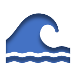 Blue Icon of a Wave Linked to the Flood Insurance Page