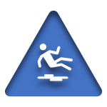 Blue Icon of a Slip and Fall linked to the General Liability Insurance Page