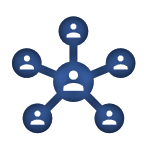 Blue Icon of a Team linked to the Employee Benefits Page