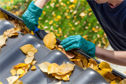 Cleaning roof gutter