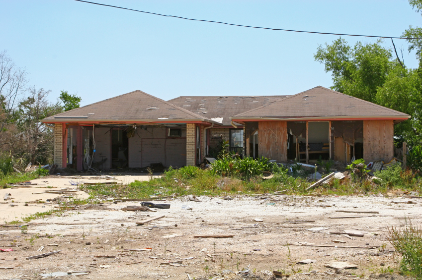 tornado damaged home